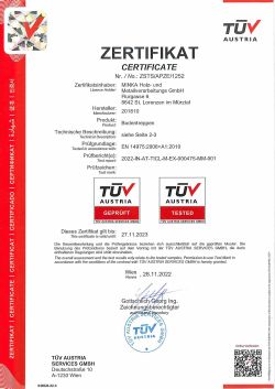 TÜV-Zertifikat EN14975