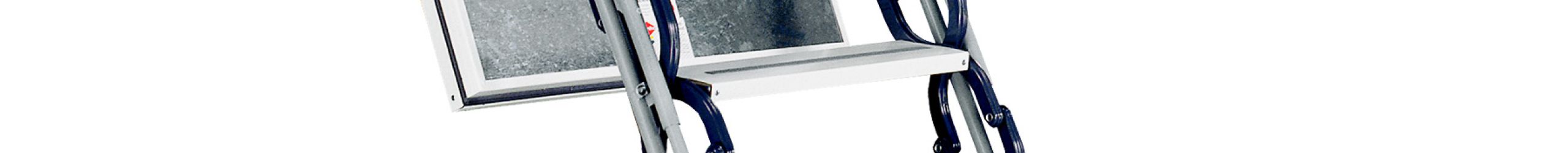 Attic ladder Type 13 X-Large with a scissor-style metal stair system and an extra-large ceiling opening. Features an insulated silver lid panel, all-round thermal insulation (1.3 W/m²K), EI30 fire protection marking, and red lever arms for assisted operation.