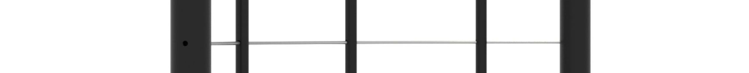 Balustrade with horizontal chords and wooden handrail round