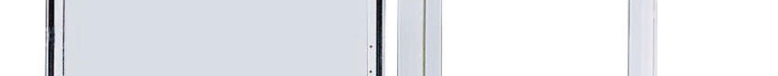 Casing frame with open lid for wall mounting. The white metal frame features a side-hinged cover flap with an integrated support arm.