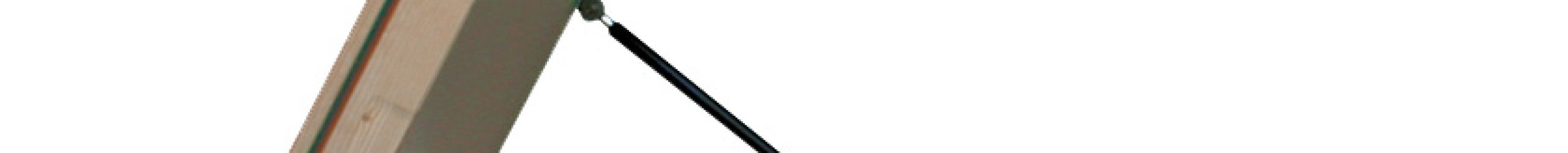 Side view of an ISO Top Cover Plus 87 with a hatch frame. The white insulated cover is partially open, supported by a black gas strut, and the frame is rectangular with clean white surfaces and visible mounting screws.