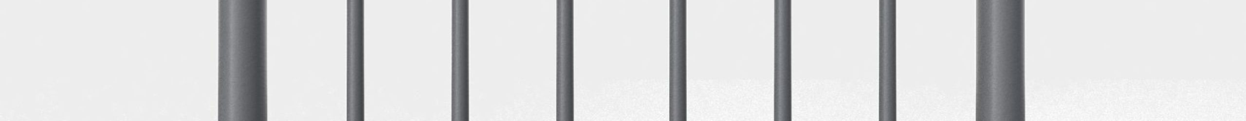 Balustrade with vertical balusters and wooden handrail straight