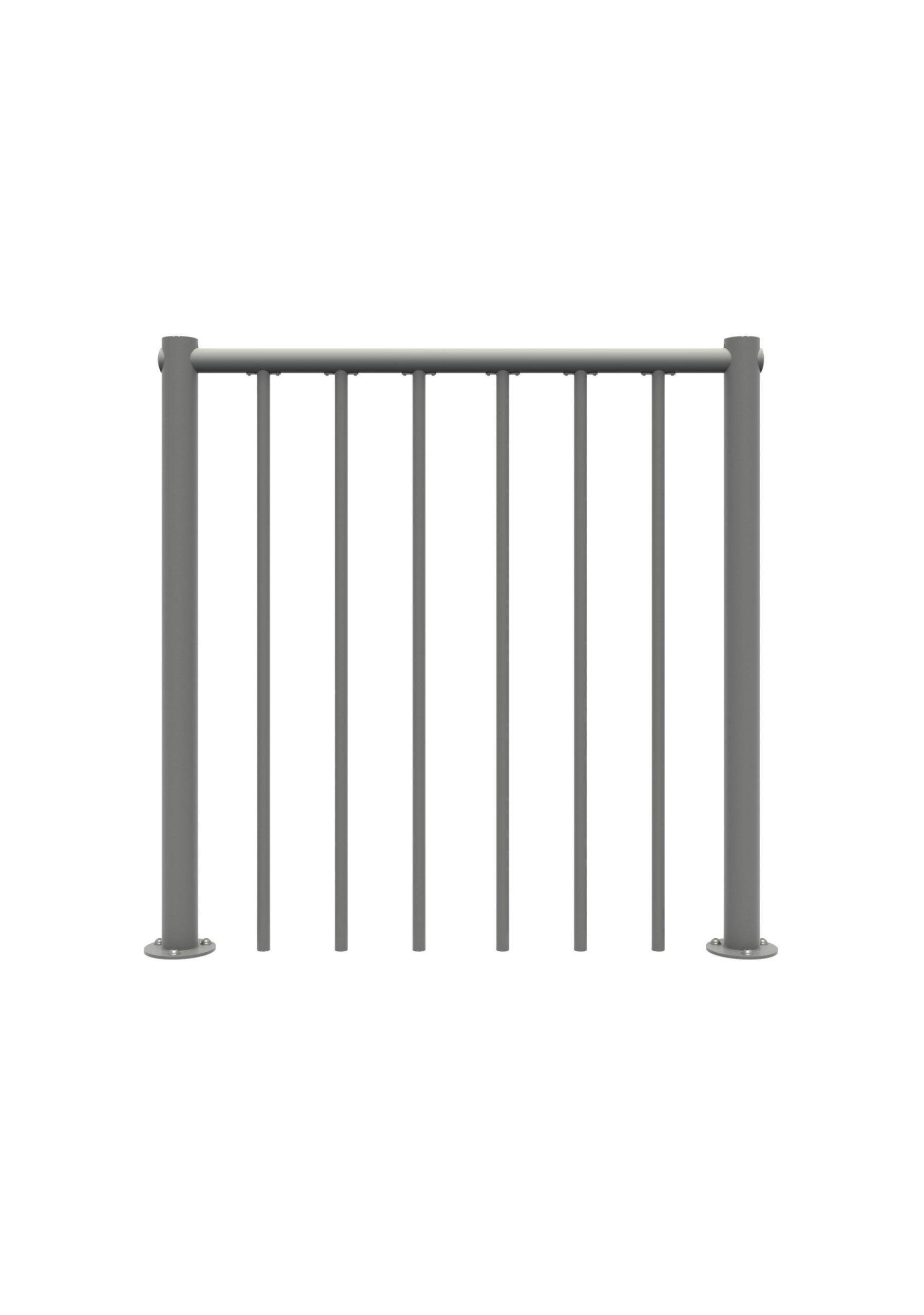 Balustrade with bars and pvc-handrail grey