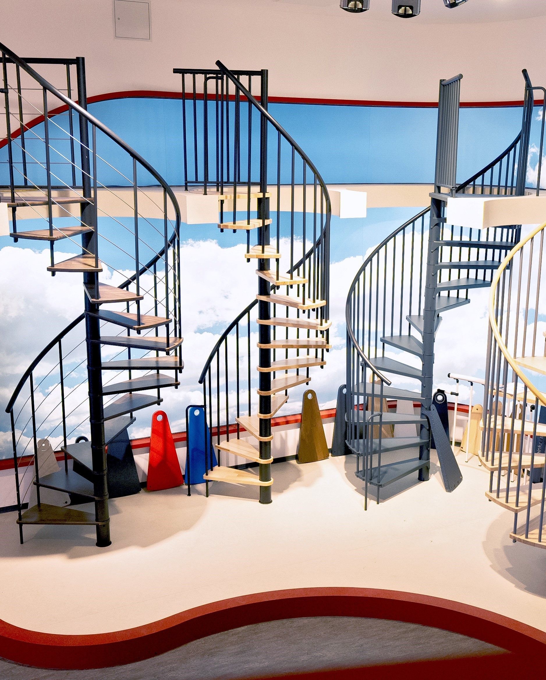 Spiral staircases in the Minka showroom