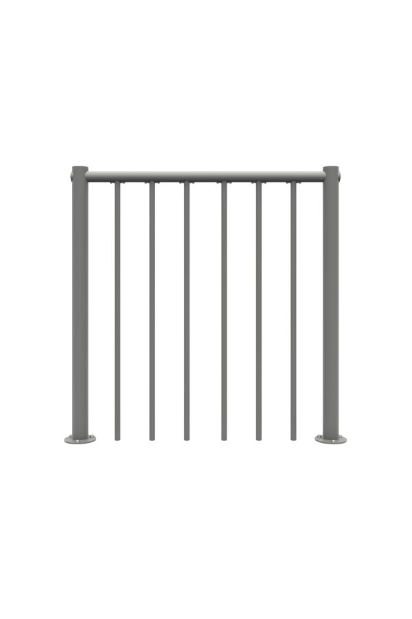 Balustrade with bars and pvc-handrail grey
