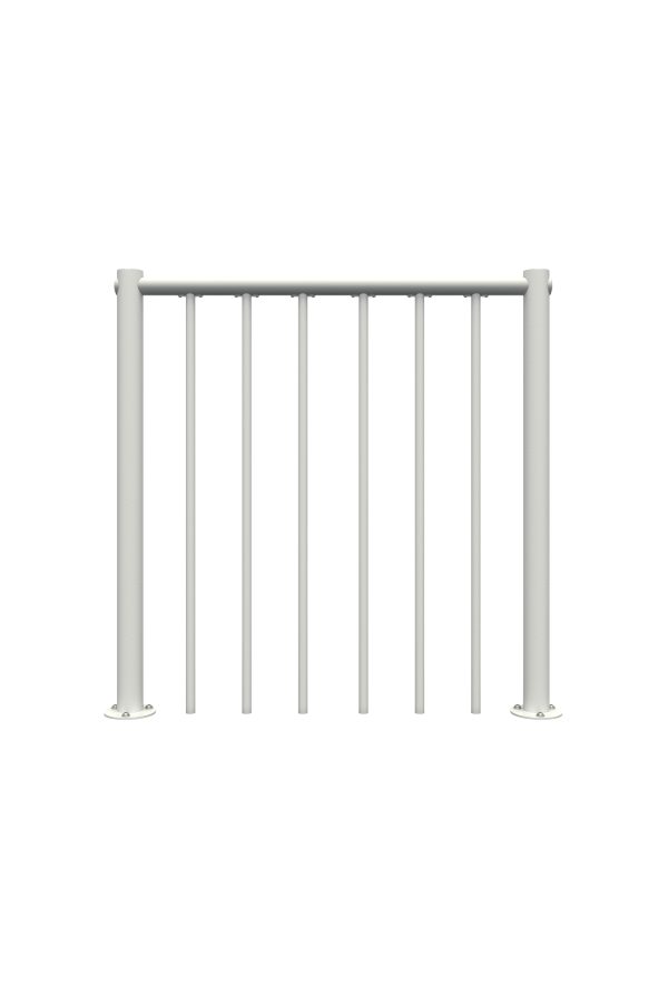 Balustrade with bars and pvc-handrail white