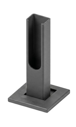Minka Garden Grundkonsole mit Abdeckung in Anthrazit zur stabilen Befestigung von Aluminium-Zaunpfosten auf festen Untergründen wie Beton oder Fundamenten.